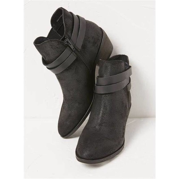 FAT FACE Black Leather EMMA STRAPPY Ankle Boots Sz 8 NWT - Picture 3 of 15